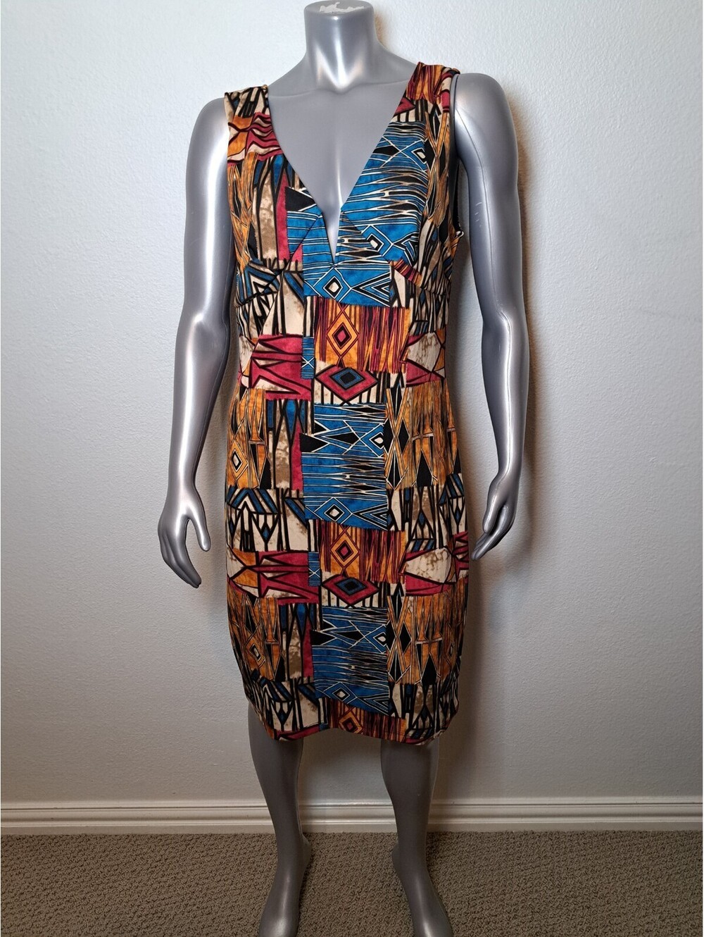 Janette Plus's  3XL Fit Like L Geometric Patchwork Sheath Dress Work Cocktail
